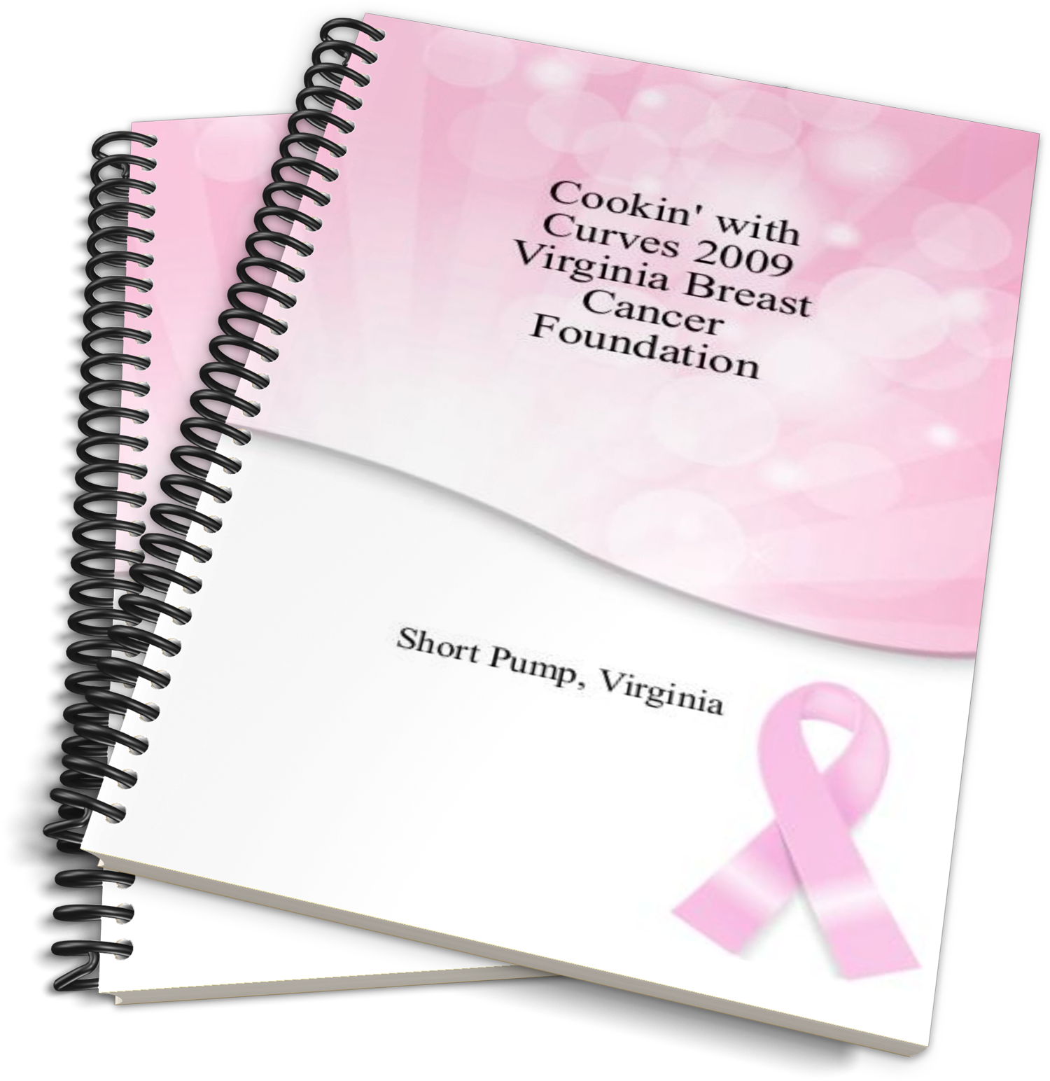 Community cookbook cover of Cookin' with Curves Virginia Breast Cancer Foundation Fundraiser raised money for cancer research